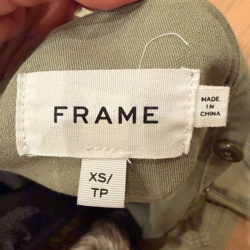 Frame Camo Green Jacket with Faux Fur - Size XS - Like New - Picture 5 of 6
